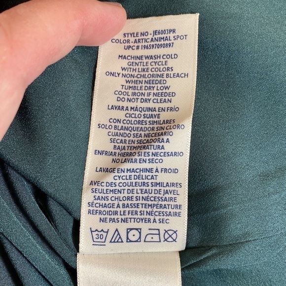 JOIE Ladies Artic Animal Spot Balloon Sleeve Dress Green Size Large‎ - Picture 10 of 15